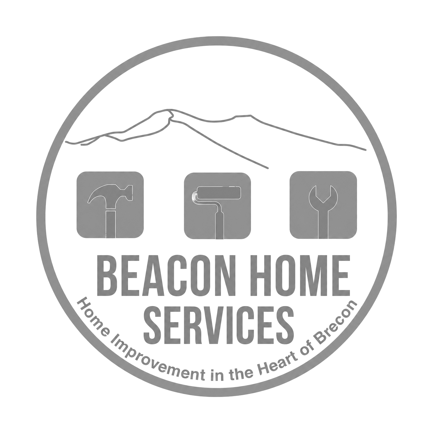 beacon home services logo upscaled transparent light greyscale